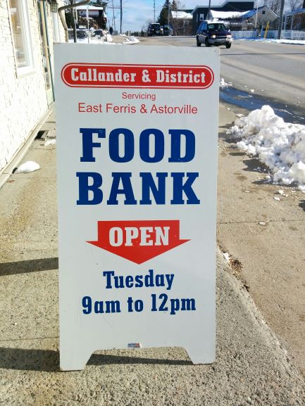 Callander and District Food Bank sign